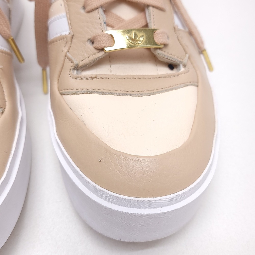 Adidas‎ Forum Bonega Tan Cream White Platform Leather Sneakers Womens 10 - Picture 7 of 10